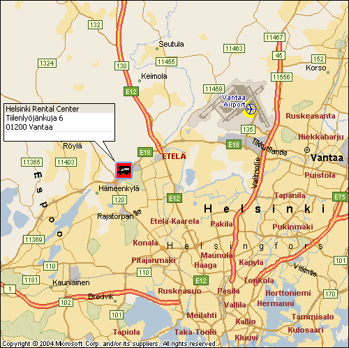 RV Rental Center  - Touring Cars NOR  - Helsinki - Drop Off location only