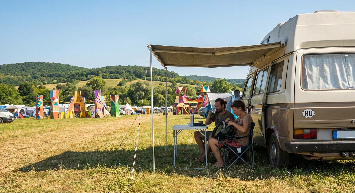 RV camping zones in Ozora - Festival
