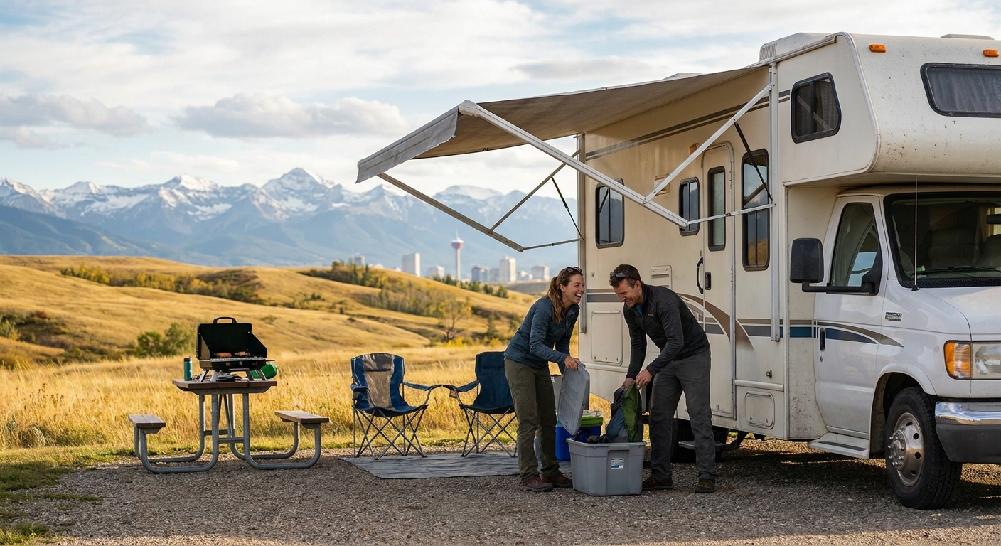 Couples exploring RV families in Calgary