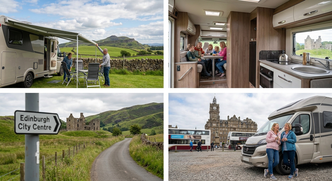 Couples enjoying RV itinerary in Edinburgh