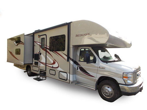 Exterior view of a Jayco Redhawk Class C Motorhome rental