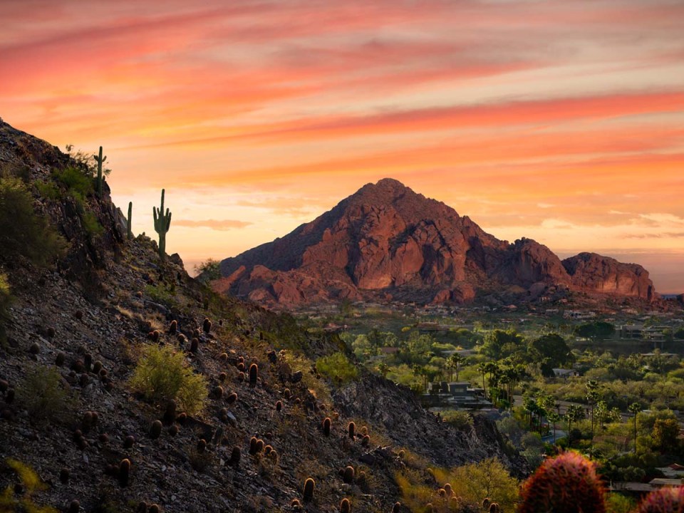Scenic view of Camelback Mountain in Phoenix, a popular destination for RV travelers