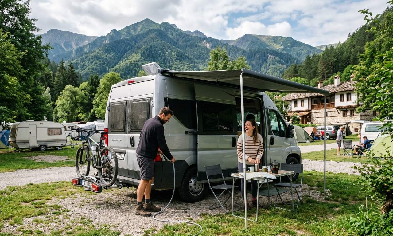 RV on a Bulgarian road