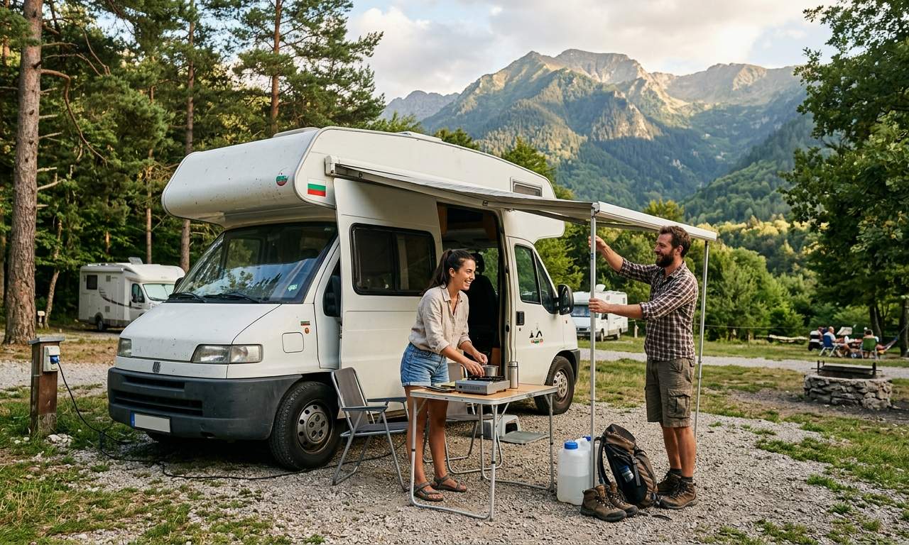 Scenic RV camping spot in Bulgaria