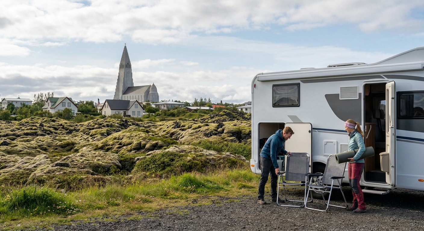 RV driving in Reykjavik with proper license
