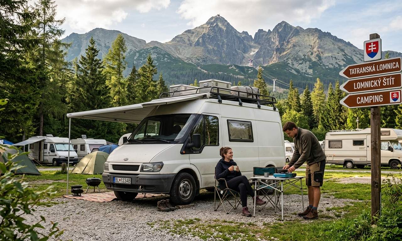 RV camping in the High Tatras, Slovakia