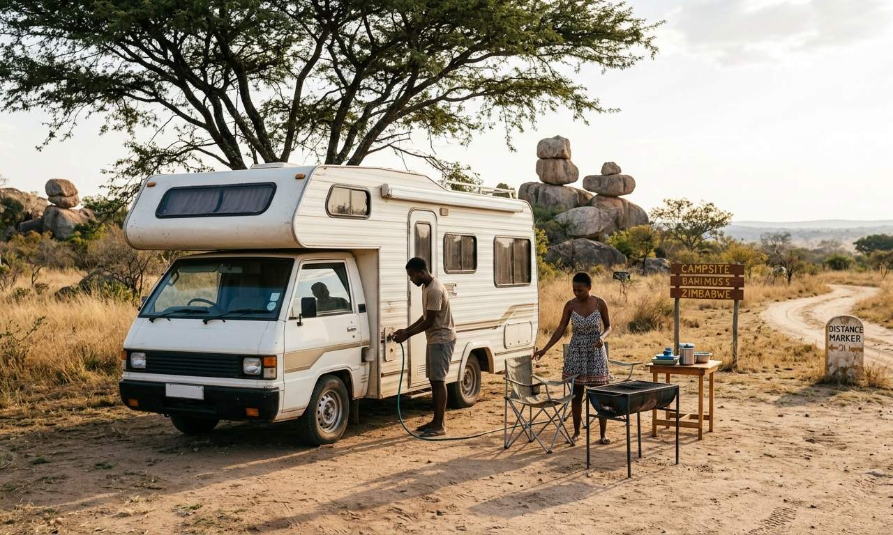 Różne rodziny kamperów do wynajęcia w Zimbabwe