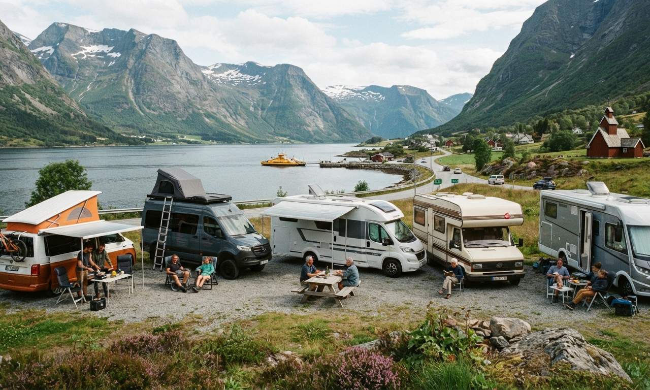 Wohnmobilreise-Abschnitt 1 für Norwegen, Schweden, Dänemark, Deutschland, Skandinavien