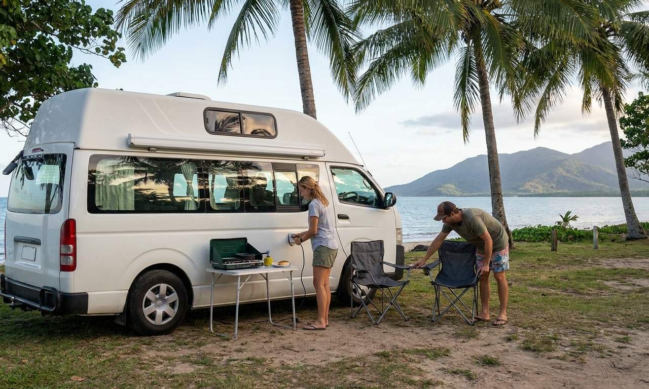 RV camping in Cairns rainforest