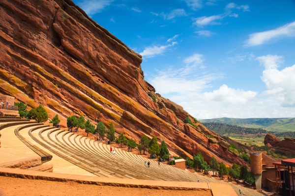 The iconic Red Rocks Amphitheatre near Denver, a popular destination for RV travelers