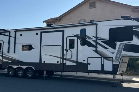 A family enjoying their Class C motorhome rental near Los Angeles