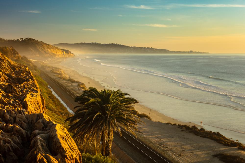 Driving a rented RV on a San Diego freeway with clear signage