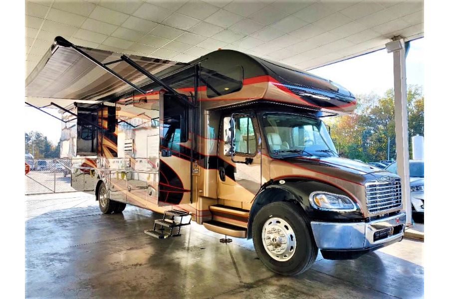 A spacious Class C motorhome available for rent in San Diego
