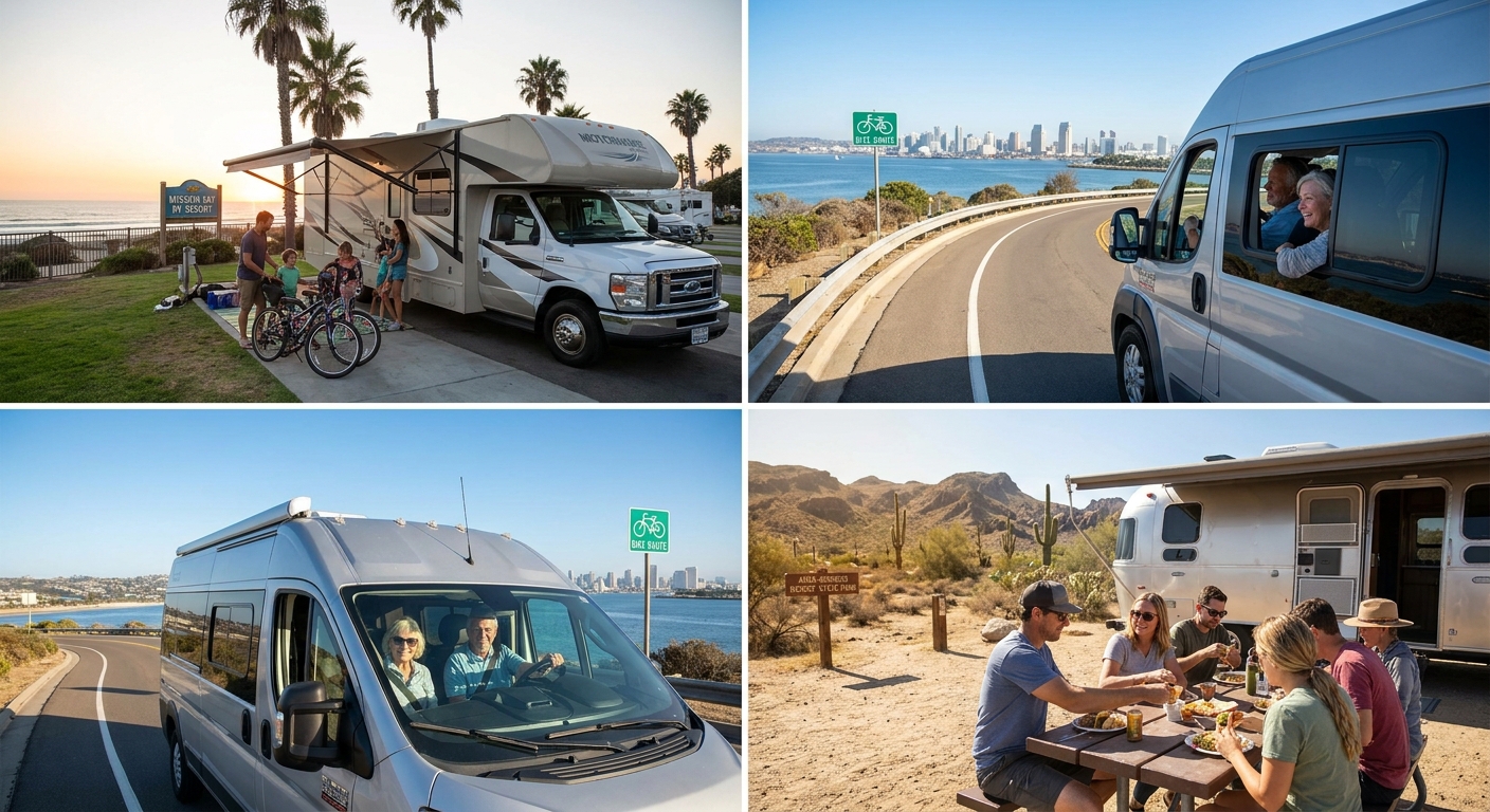 Graph showing the dynamic pricing of RV rentals in San Diego throughout the year.