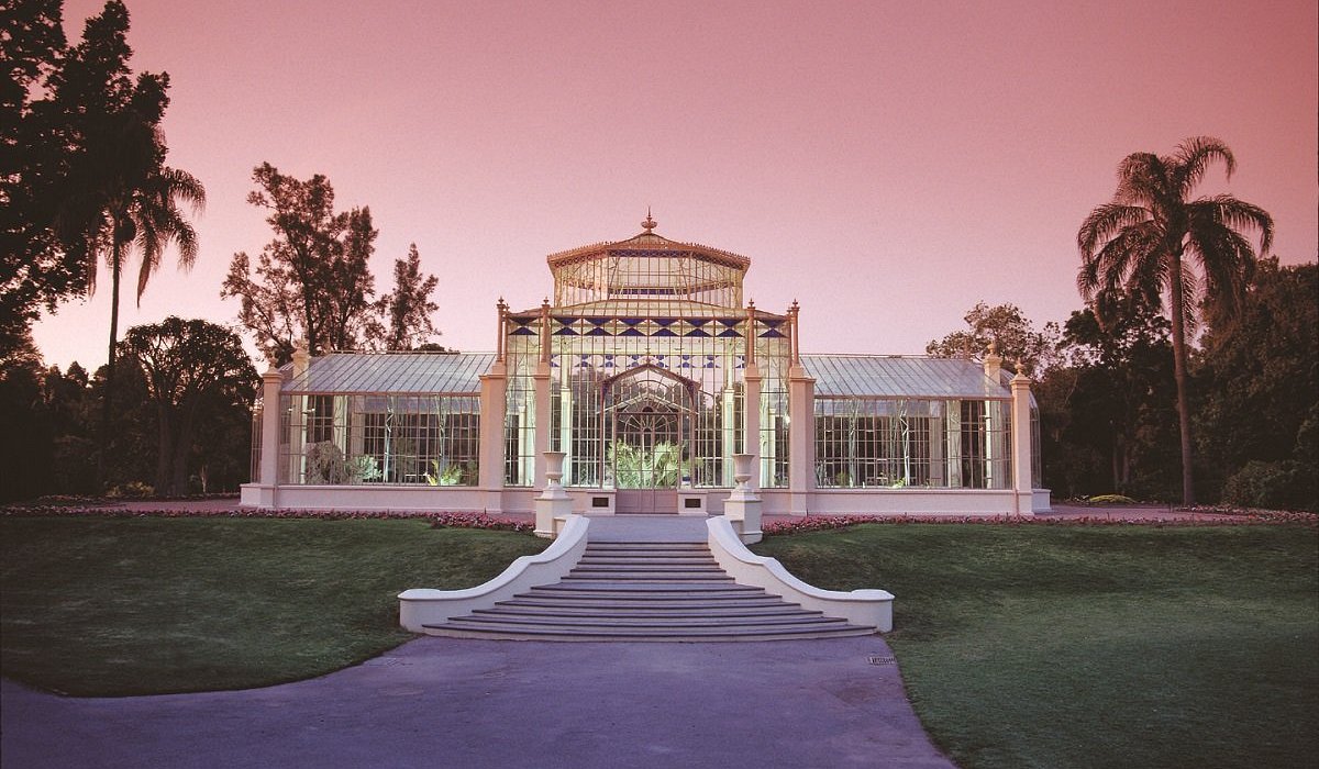 The historic Palm House in the Adelaide Botanic Garden, a great stop on an RV trip