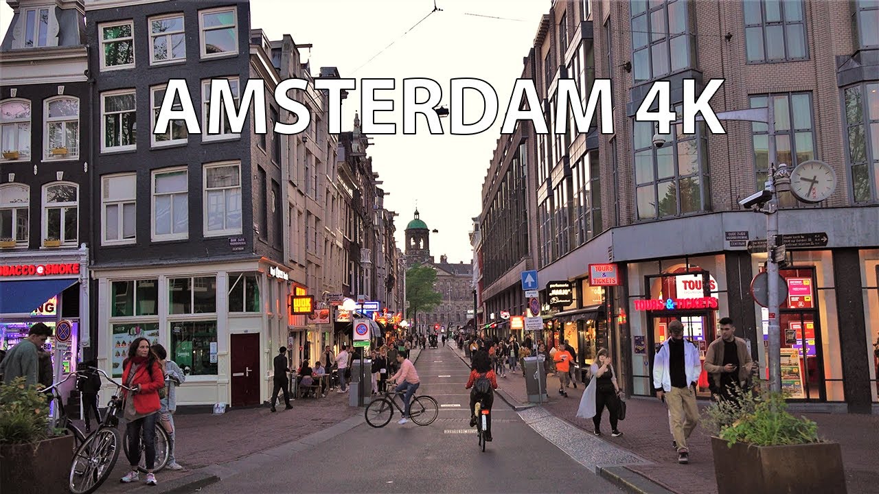 Driving a motorhome through a Dutch street with clear signage