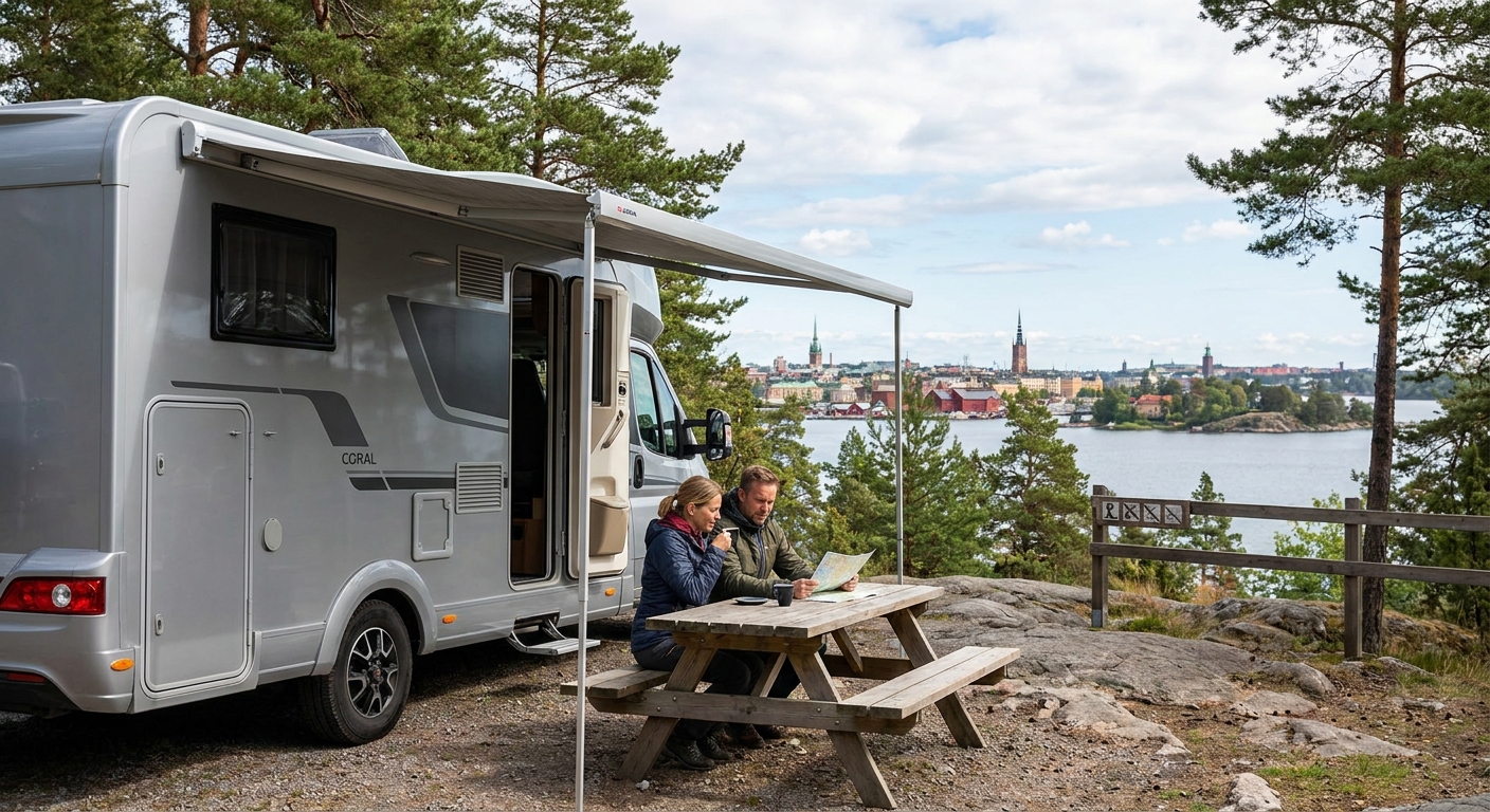 Scenic pet-friendly campground near Stockholm