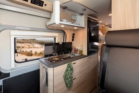 Overhead view of an RV campsite near Amsterdam