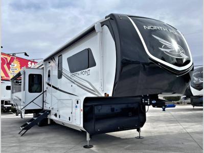 Various RV classes parked in a lot near Las Vegas