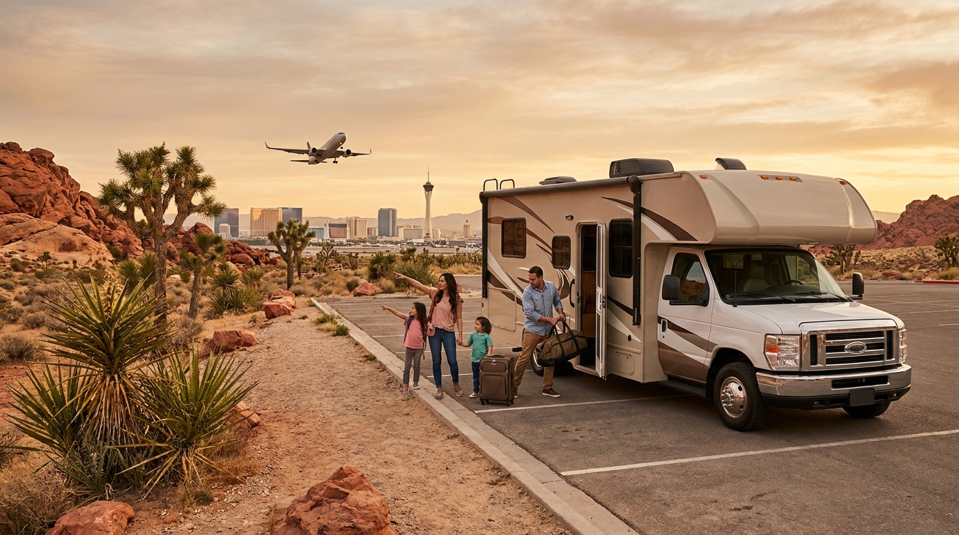 Airport RV Pickup Tips for Las Vegas - Fly and Drive Guide 2026