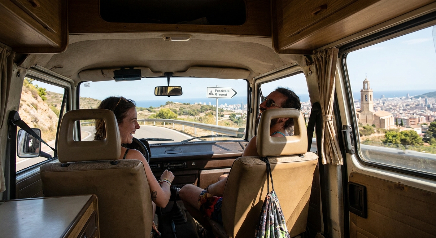 RV driver checking license for Barcelona (to participate in festivals) travel