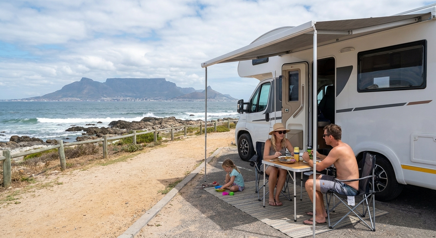 RV camping overlooking Cape Town coast