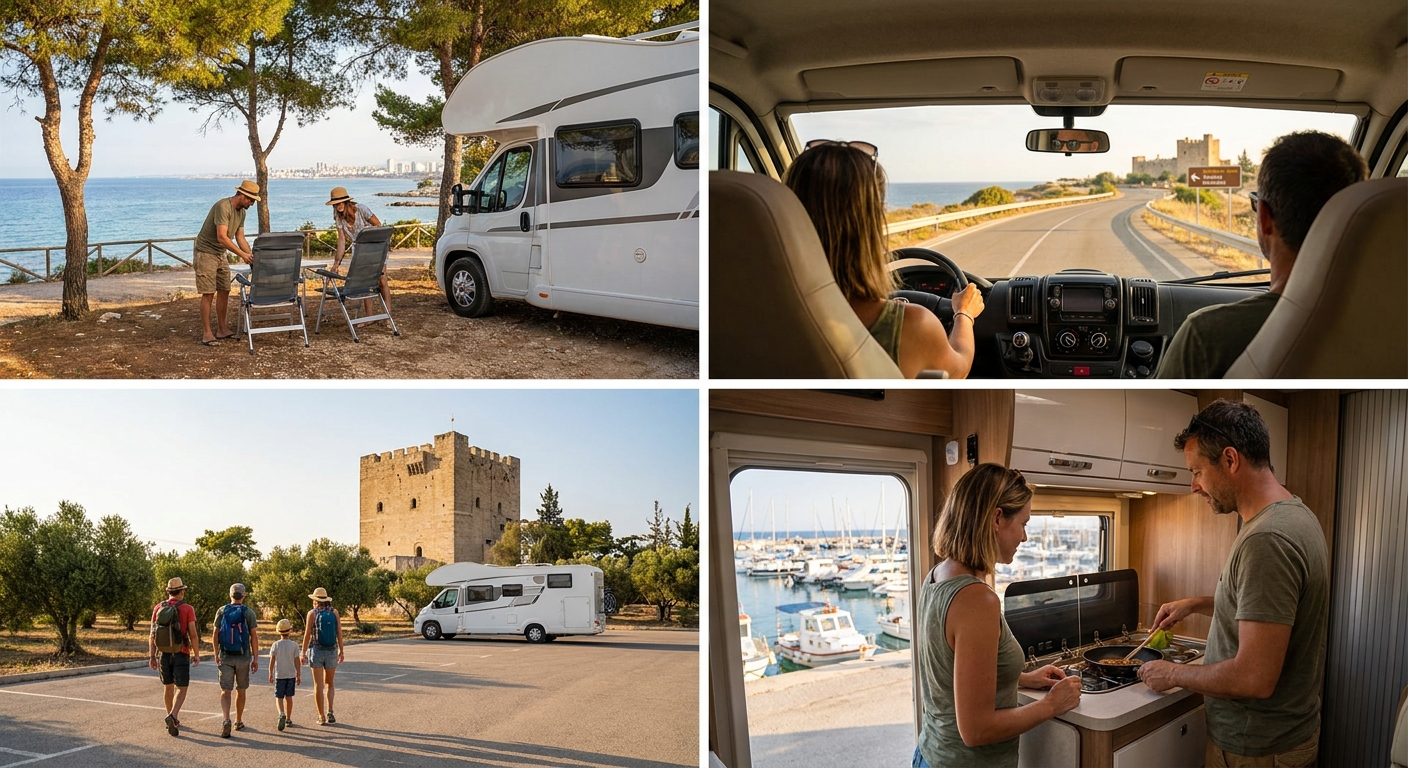 Motorhome on a scenic road in Limassol